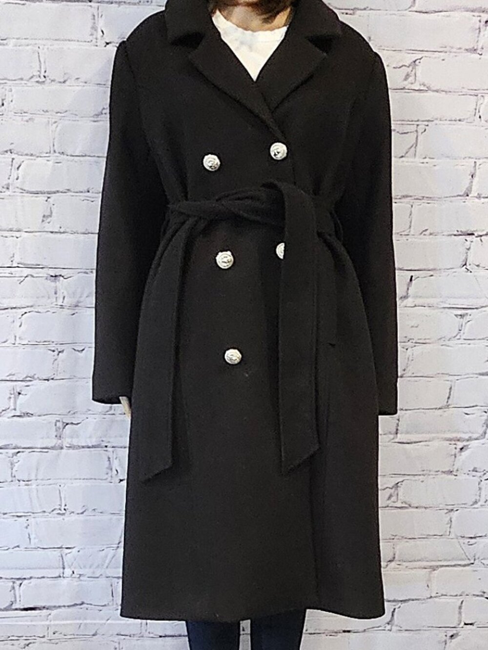 LAURA - Double-Breasted Wool-Blend Coat - Picture 6 of 13